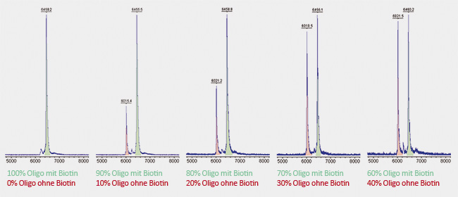 comparison of two oligos with and without biotin 
